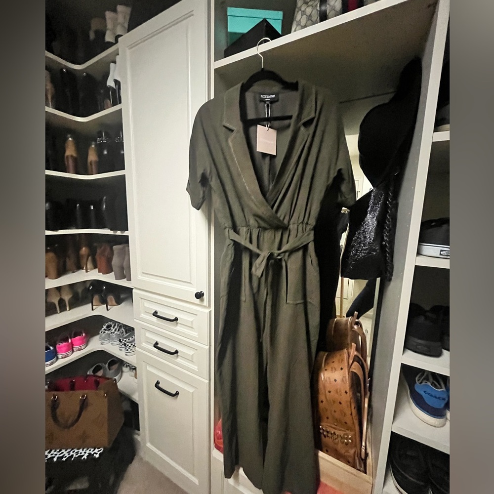 Kittenish Olive Green One Piece Jumpsuit